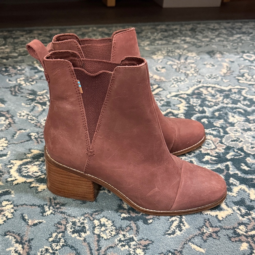 Toms Burgundy Ankle Booties